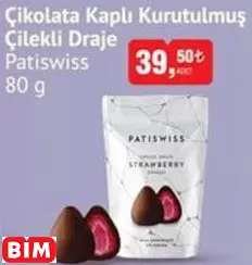 PATİSWİSS ÇİKOLATA KAPLI KURUTULMUŞ ÇİLEKLİ DRAJE